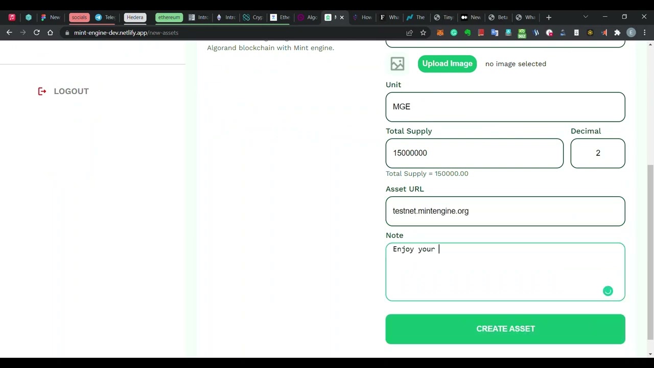 create tokens and NFTs on Algorand Blockchain