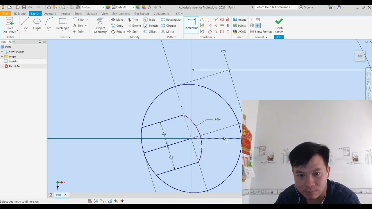 Inventor 3D CAD Practice  Spanner Tool Modeling for Beginners PART 01
