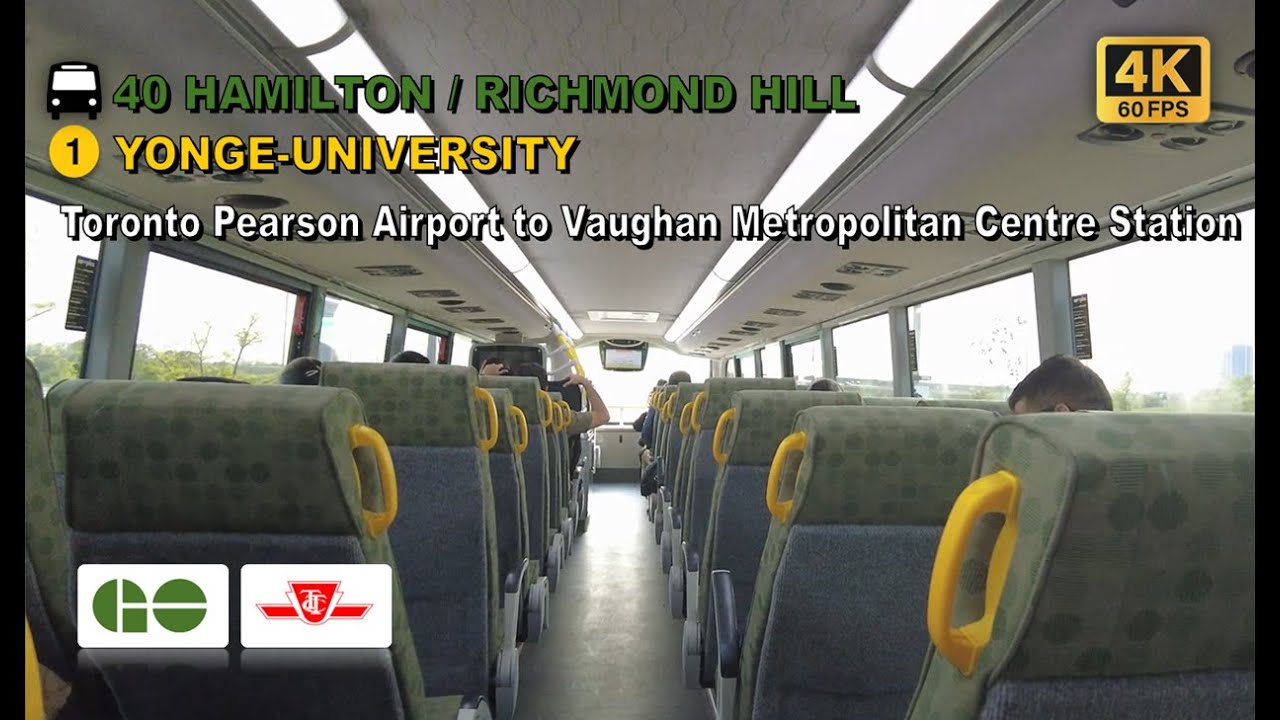 TTC & GO Transit POV Walk: Pearson Airport to Vaughan Metropolitan Centre Stn Via Hwy 407 Stn【4K】