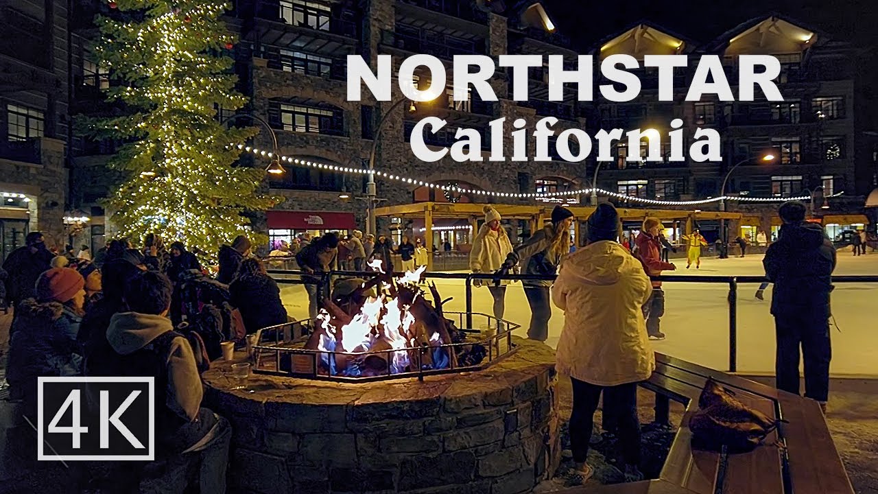[4K] 🎄Beautiful Northstar California Resort At Night - Walking Tour