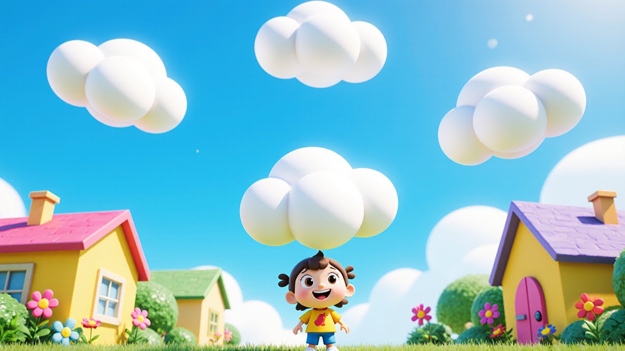 Five Tiny Clouds Playing Hide & Seek ☁️ | Nursery Rhymes for Kids & Baby Songs