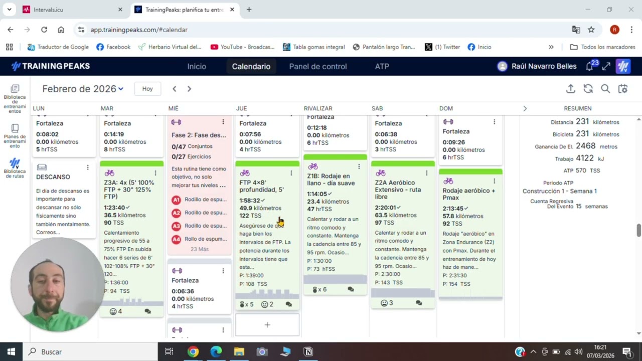 Mesociclo a la practica en trainingPeaks