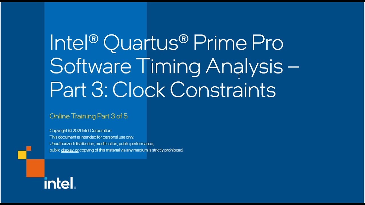 Intel® Quartus® Prime Pro Software Timing Analysis – Part 3: Clock Constraints