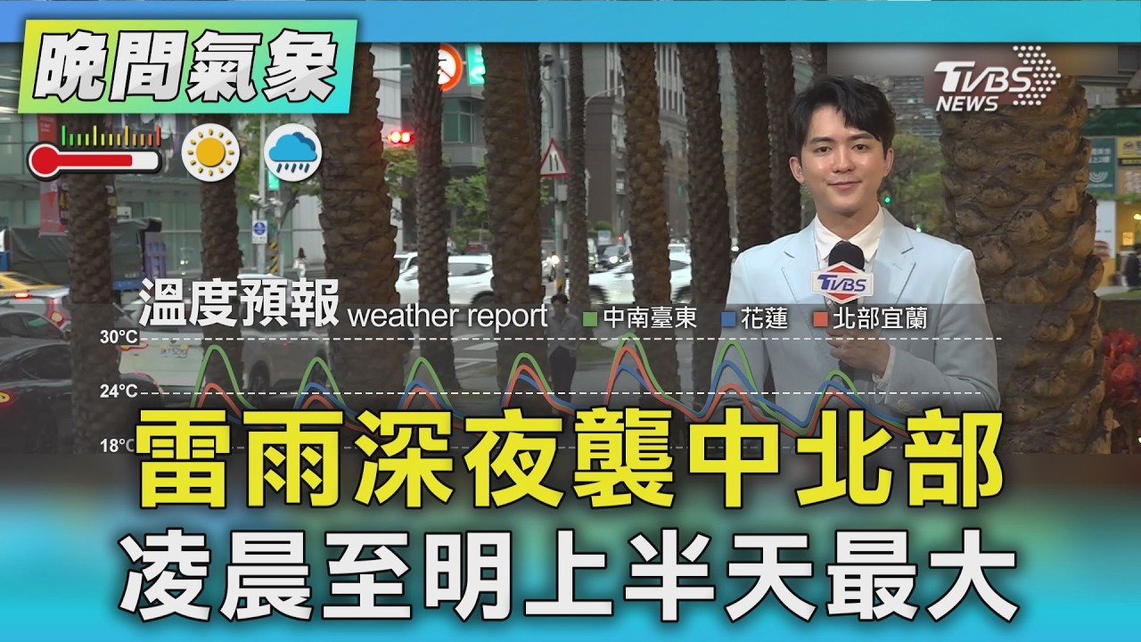 天氣/ 雷雨深夜襲中北部 凌晨至明上半天最大｜氣象主播 吳軒彤｜TVBS氣象站｜TVBS新聞20260326 @TVBSNEWS01