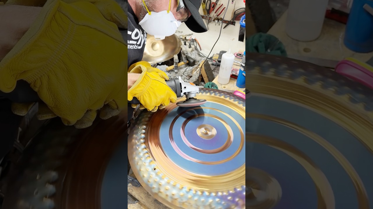 Putting the final touches on this Radiant Sky Gong! #gong #gongbath #gongmaker #soundhealing #432hz