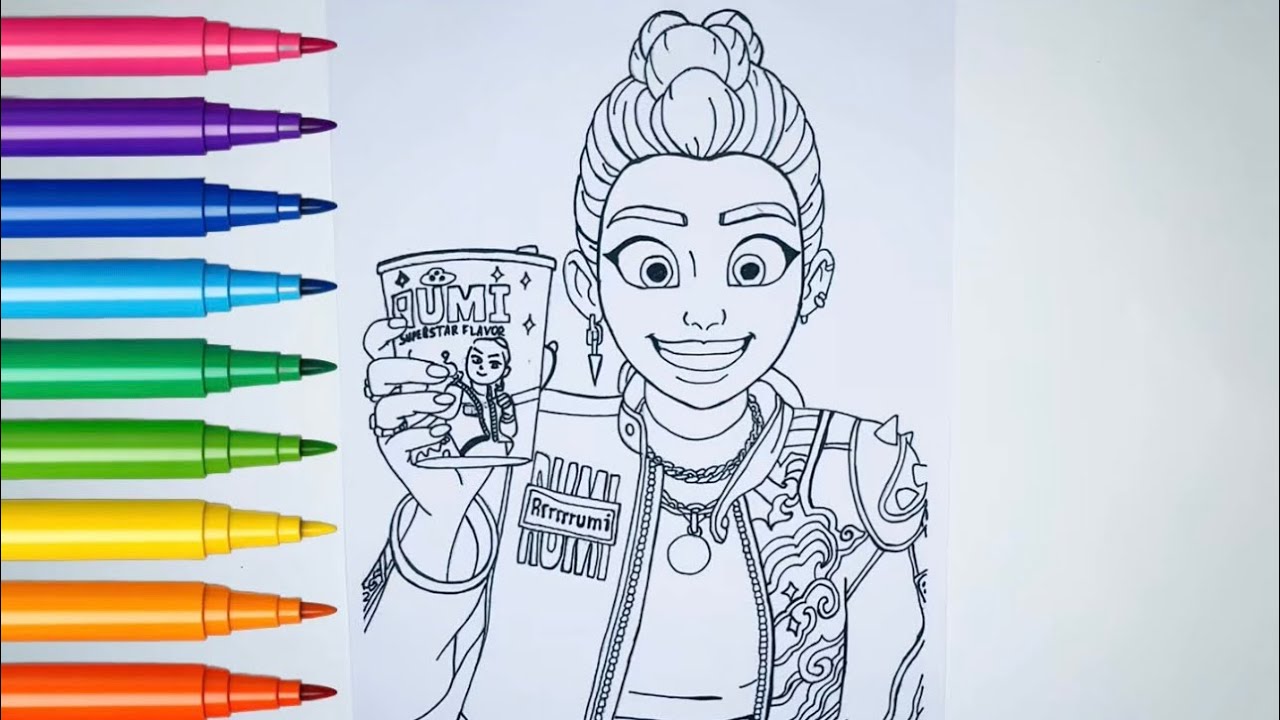 Relaxing Coloring Art | Coloring a Rumi Girl Illustration with Calm Music✨✨😍