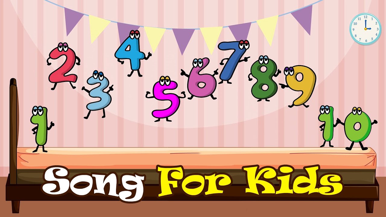 Ten Little Numbers Jumping on the Bed | Numbers songs Learn Numbers 1 To 10