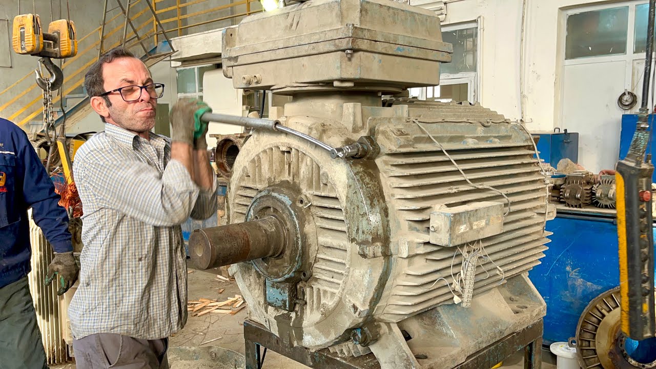 все об электродвигателях || Замена подшипников двигателя ABB 200 кВт 1500 об/мин