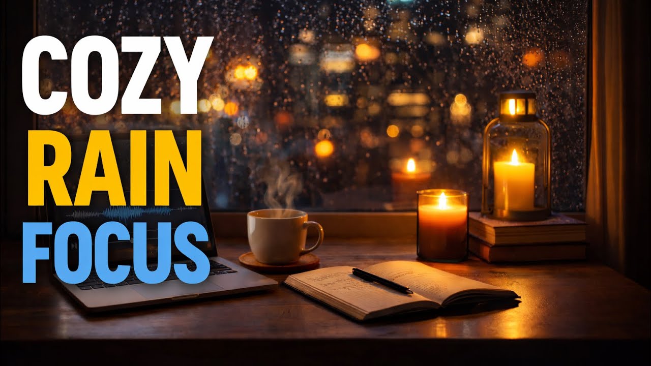 Cozy Rain Focus ☕ Night Study Desk | Deep Focus Rain Sounds for Studying & Working (1 Hour)