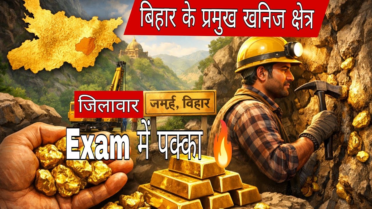 बिहार के प्रमुख खनिज क्षेत्र। बिहार में पाए जाने वाले खनिज।बिहार का खनिज संसाधन।Minerals of Bihar
