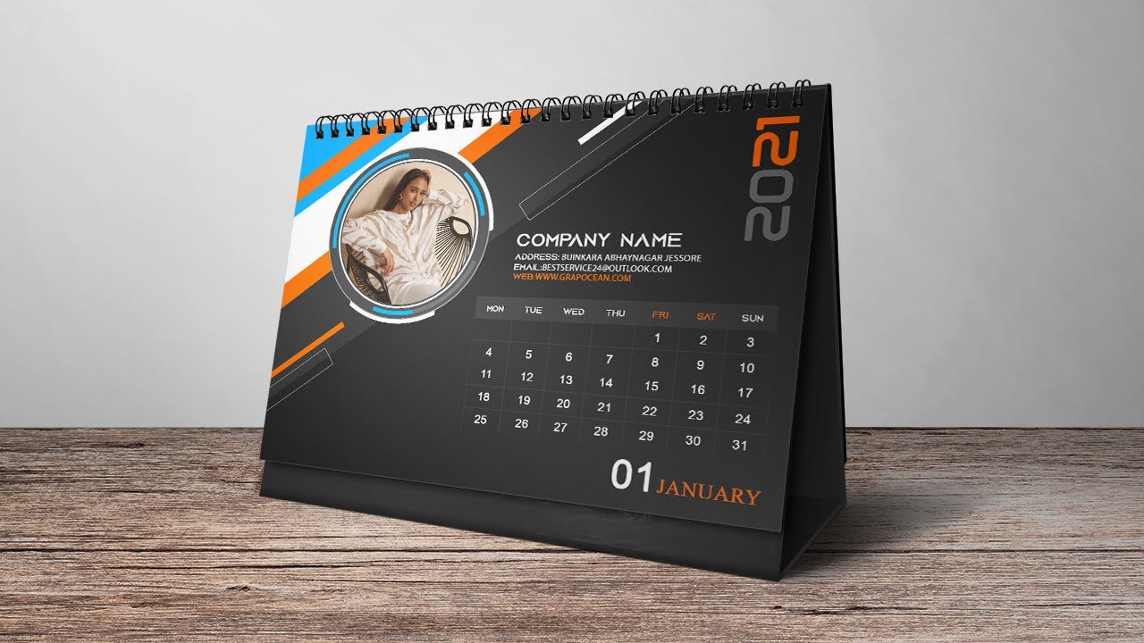 Professional Table Calendar Template Design - Adobe Photoshop Cc