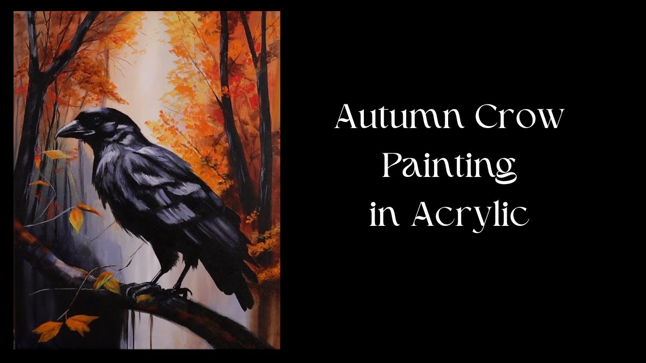 Autumn Crow Painting Tutorial in Acrylic