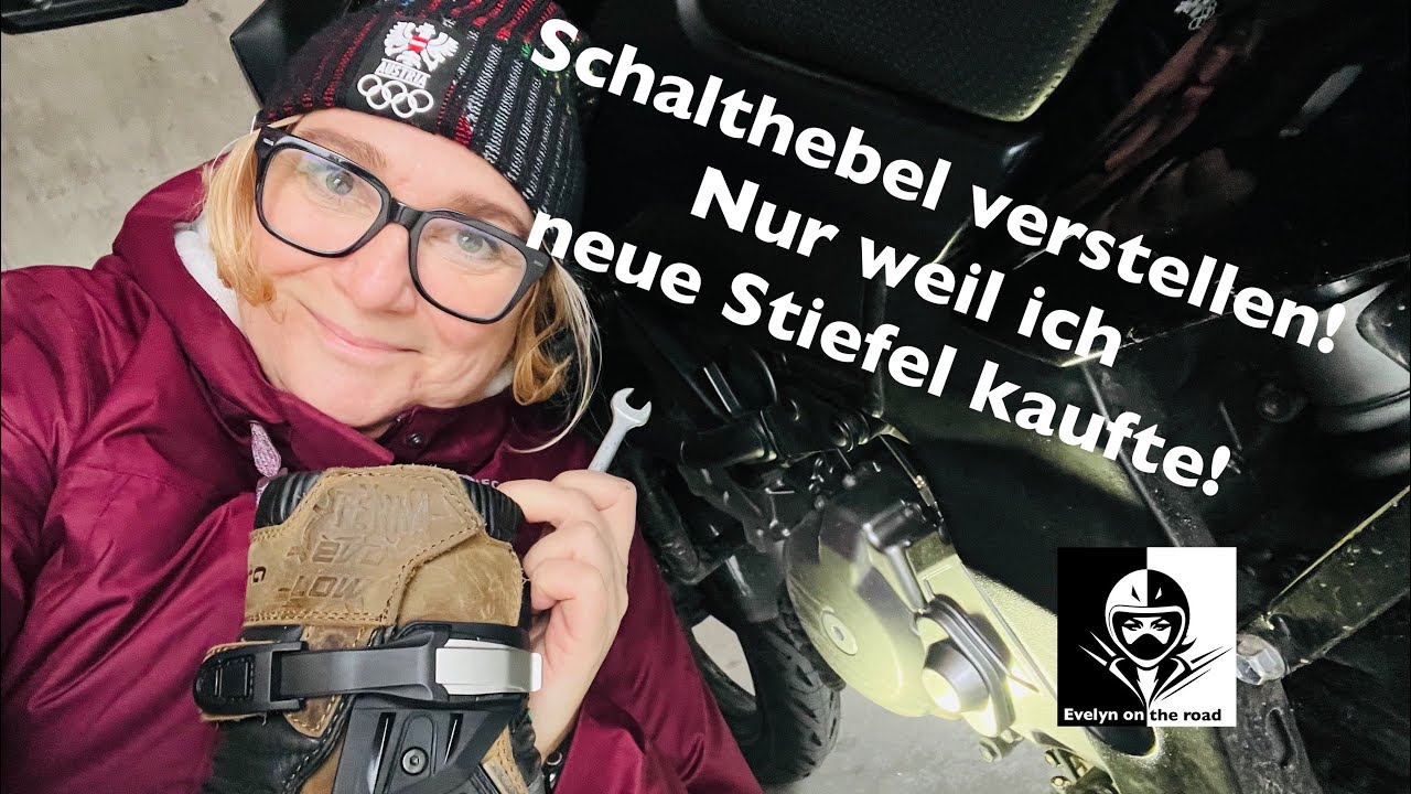 Musste Schalthebel verstellen! Und das nur, weil ich mir neue Stiefelchen gekauft habe.