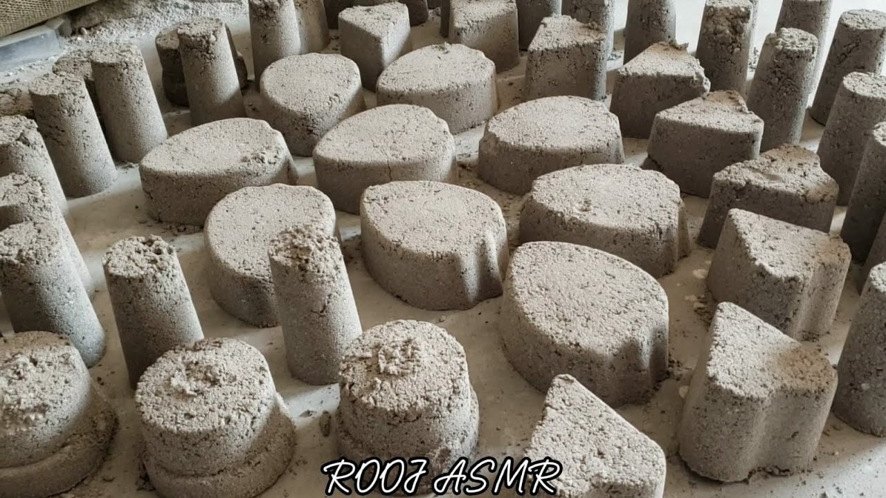 ASMR~Gritty Crunchy Sand Cement Different Shapes Non Stop Floor Crumbles🤤 Dustplay 🖤