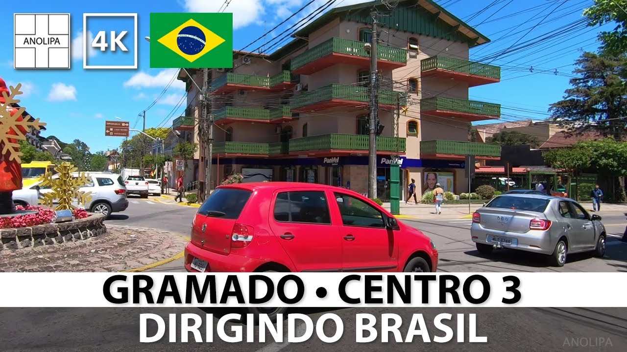 GRAMADO &bull; RS  🚙 🇧🇷 Centro 3 &bull; Dirigindo Brasil [Driving Brazil] 4K