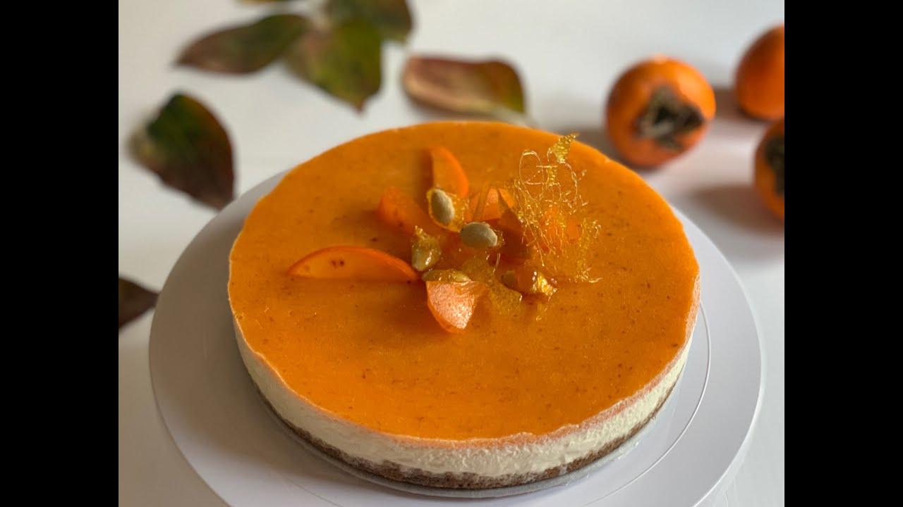 CHEESECAKE senza cottura con la crema di CACHI - ricetta semplice e gustosa!!