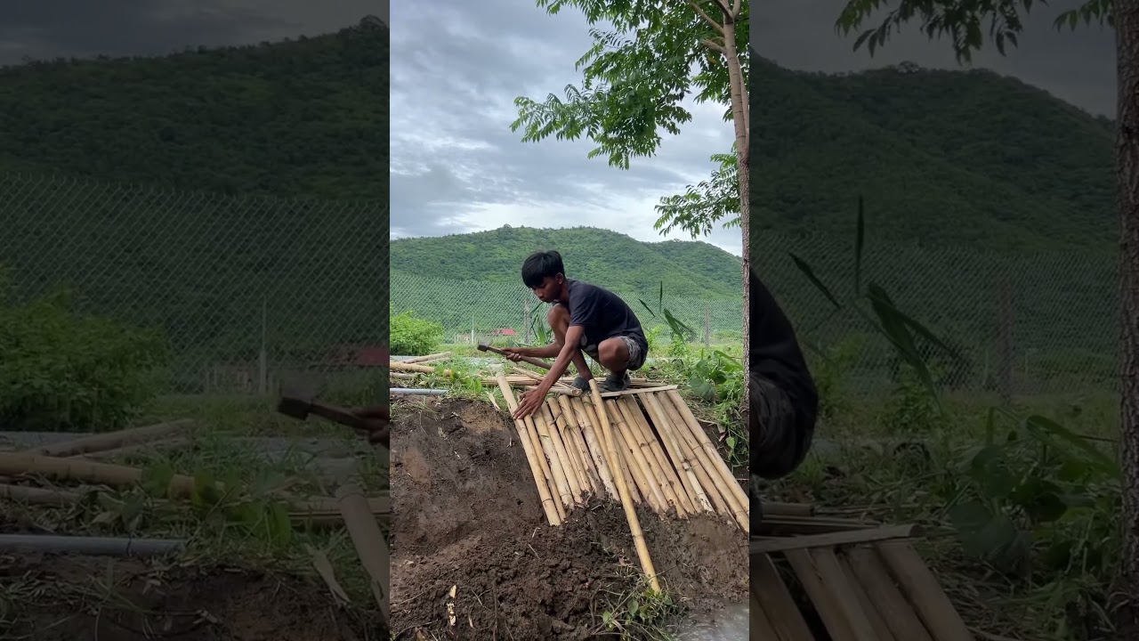 Building Bamboo Bridge. #lifestyle #bamboo #nature