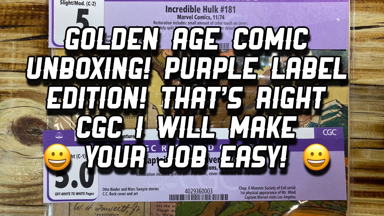 Golden Age Comic Unboxing!  Purple Label Edition!  That’s Right CGC I Will Make Your Job Easy!