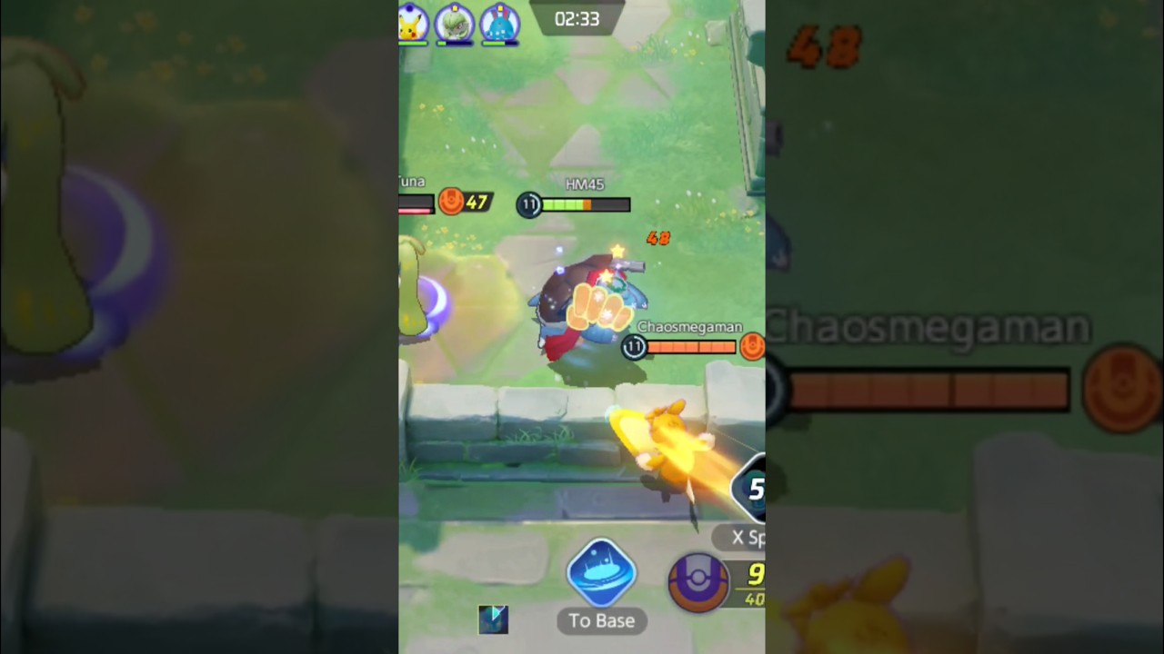 Pokemon Unite! HM45 Blastoise uses strategy to defeat Tsareena and escape Pawmot  attacks!