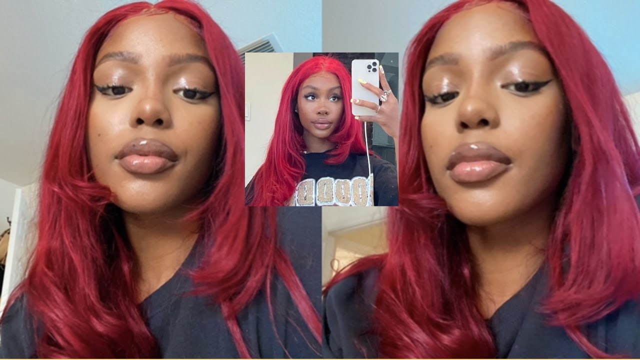 SZA inspired Red layered Lace Wig ft. SuperbWigs