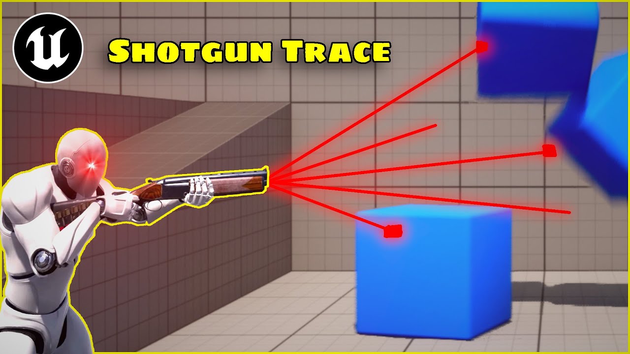 Unreal Engine 5 Tutorial - How to make Shotgun Line Trace!