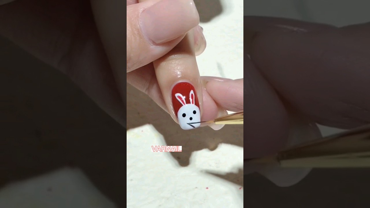 Rabbit Nail for the Year of Rabbit! 🐰#nailart #naildesign #nailtutorial