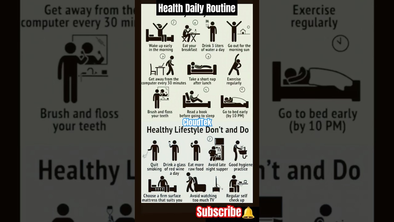 10 Daily Habits for a Healthier Lifestyle 🌞💪 | Must-Try Routine Tips! #healthyroutine #healthysteps