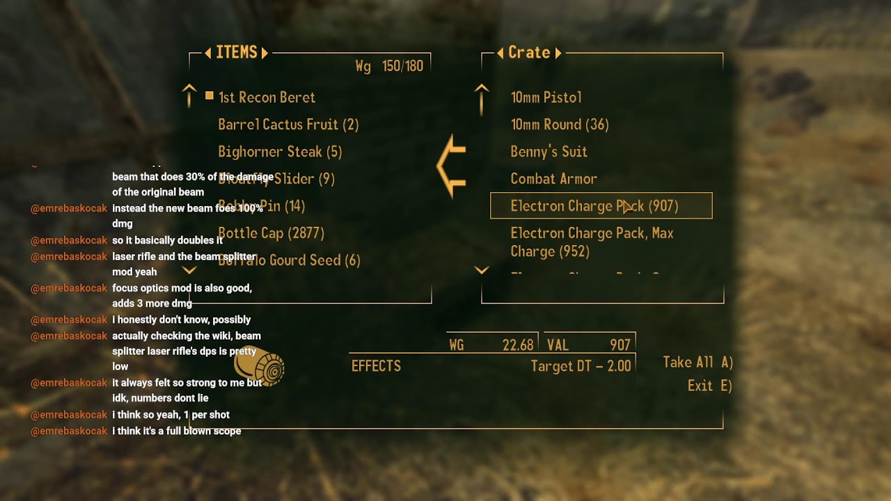 NV permadeath energy weapons