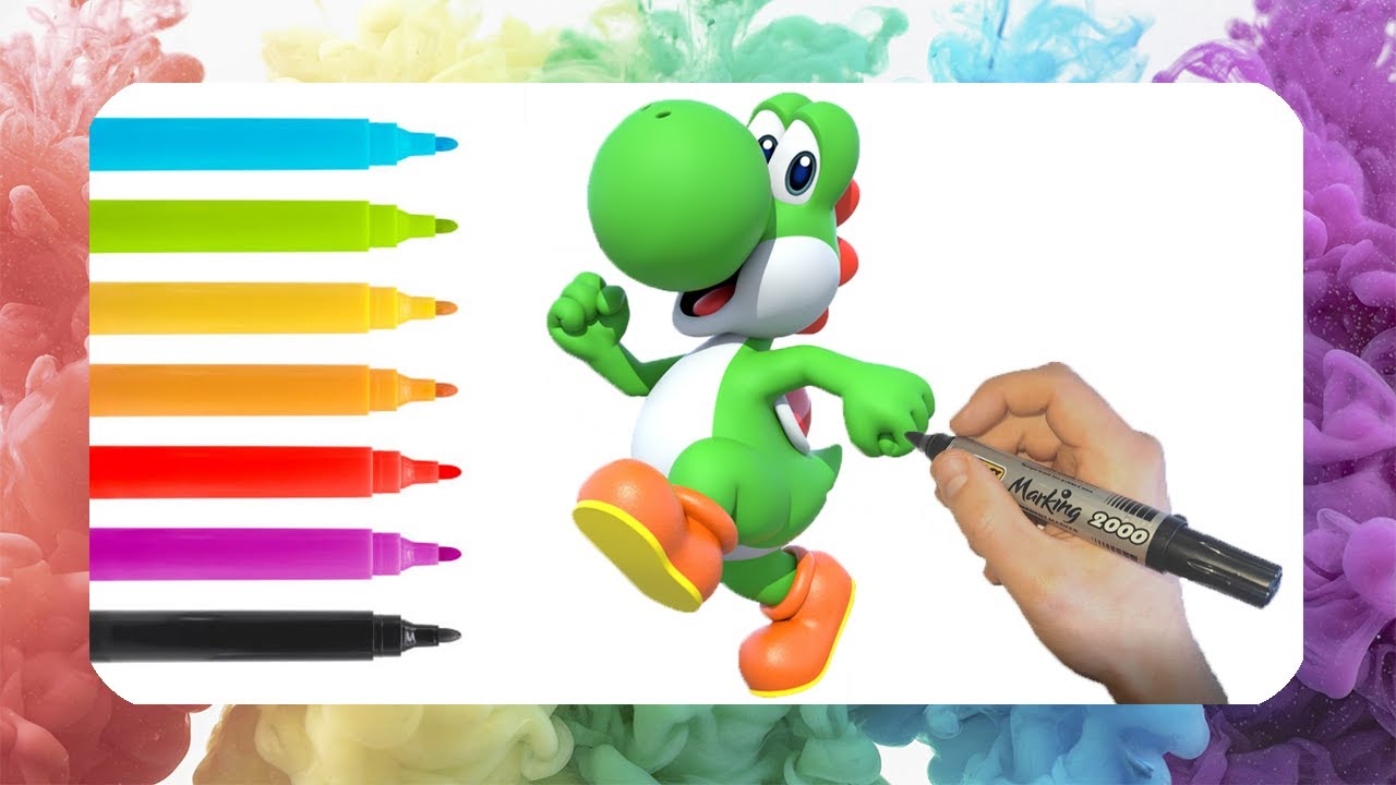🌈☀️Aprende a Dibujar y Colorear ☀️🌈 Yoshi
