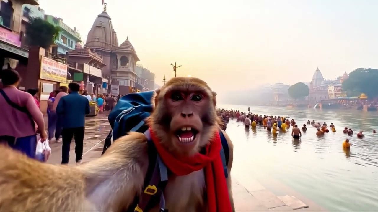 Babloo Ka Ganga ji Snan | AI Monkey Vlogger in Haridwar | Emotional & Spiritual Journey 🇮🇳