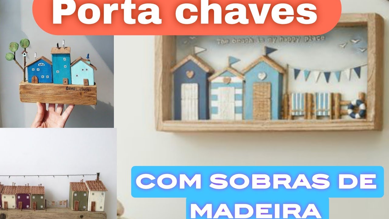 Porta chave com sobras de madeira