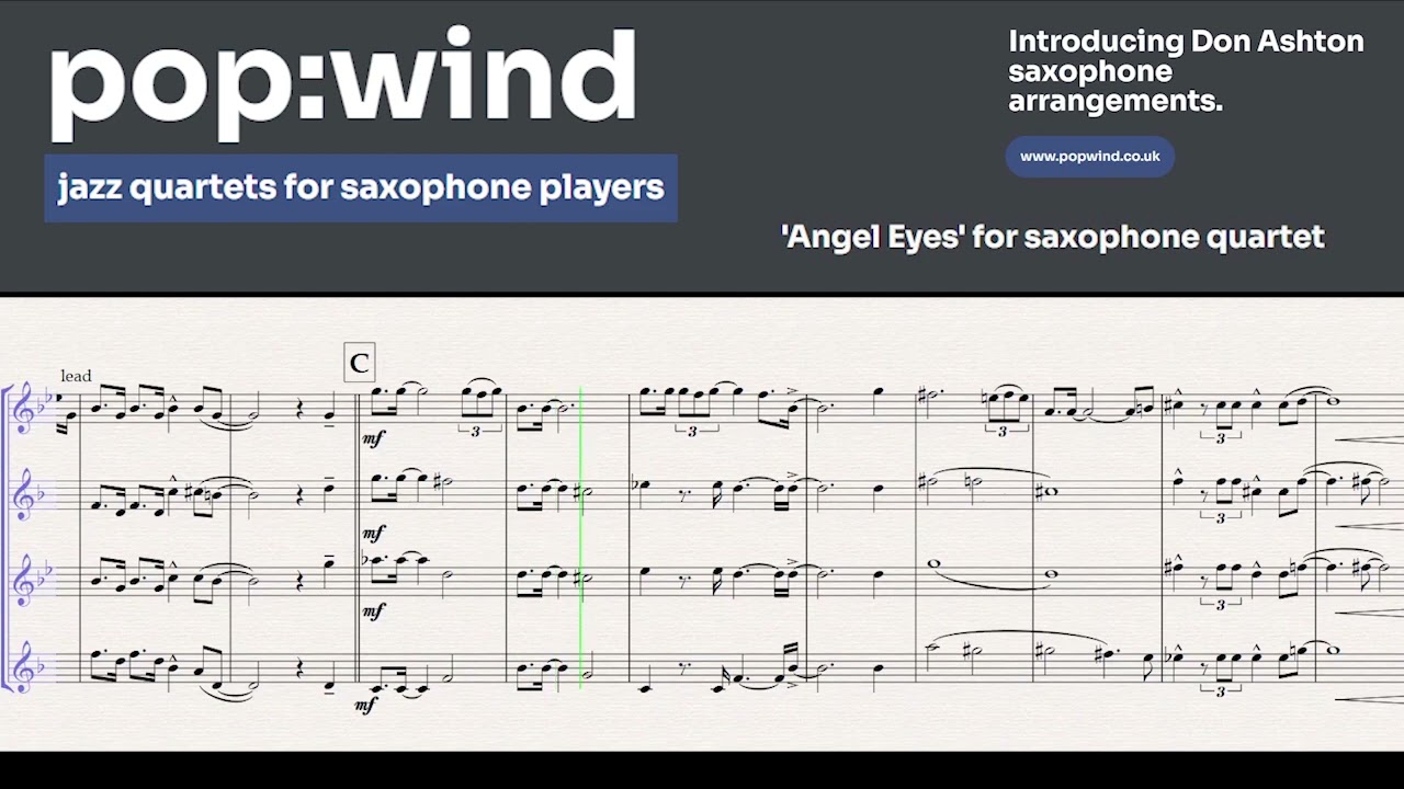 Angel Eyes - Don Ashton arrangement for saxophone quartet