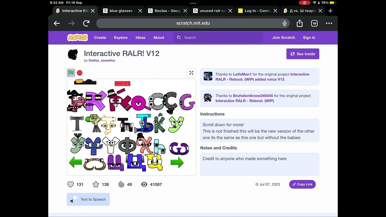 Interactive Ralr on scratch￼￼