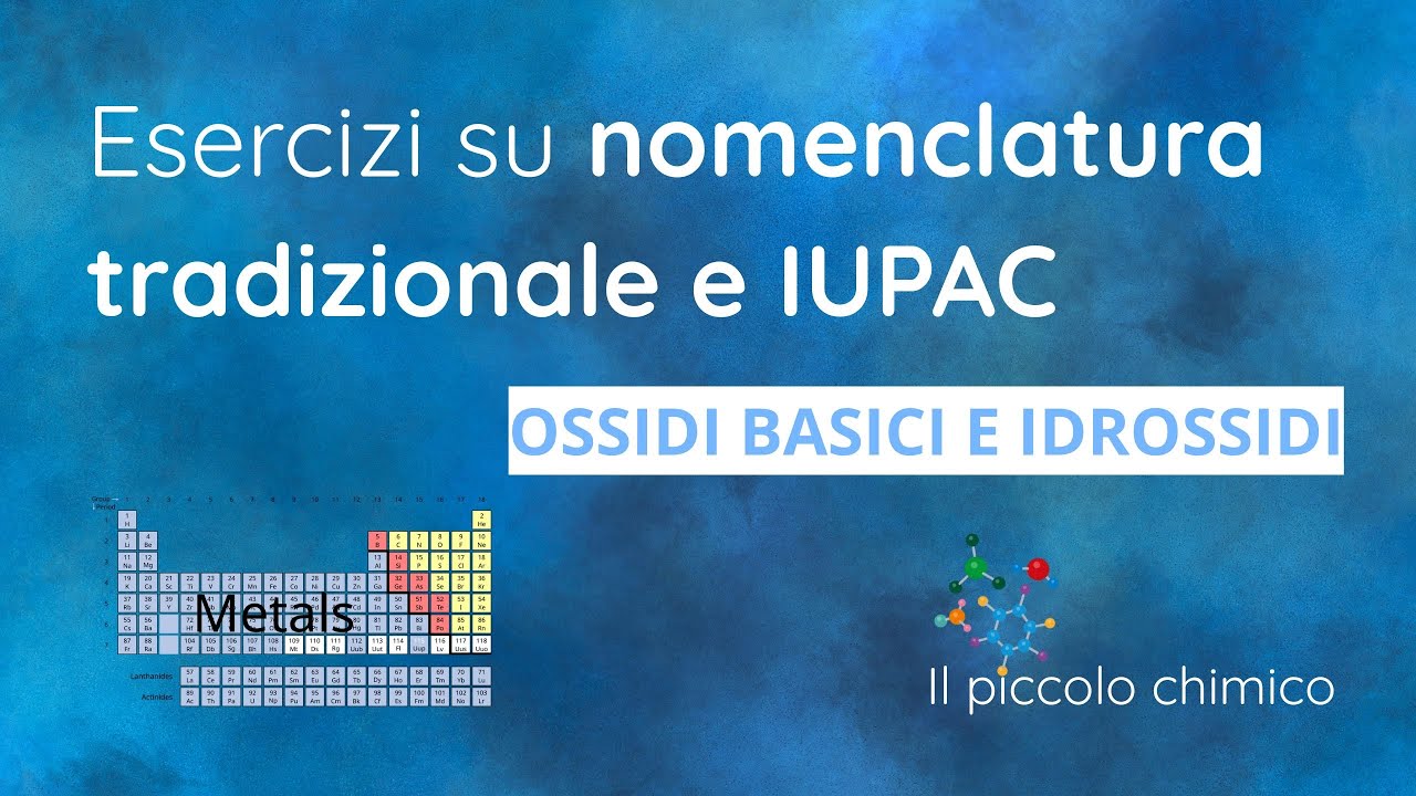 Esercizi su Nomenclatura IUPAC e Tradizionale - Ossidi basici e Idrossidi