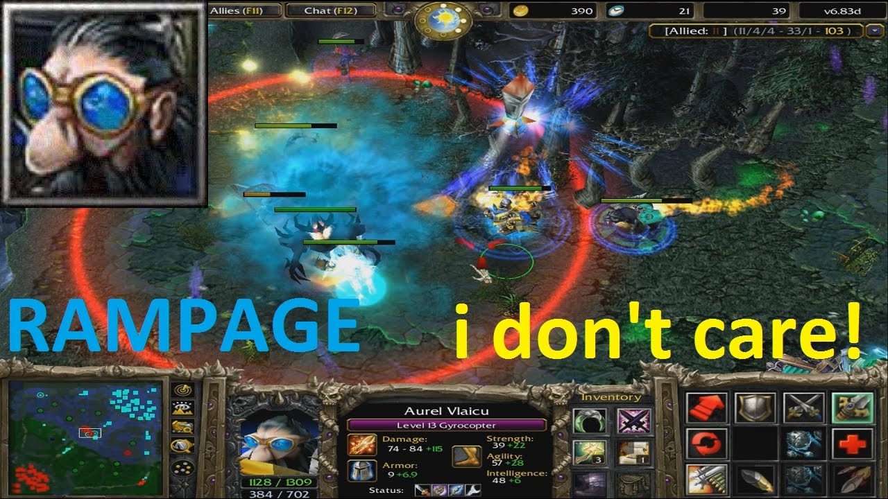 DotA 6.83d - Gyrocopter Rampage (I don't care)