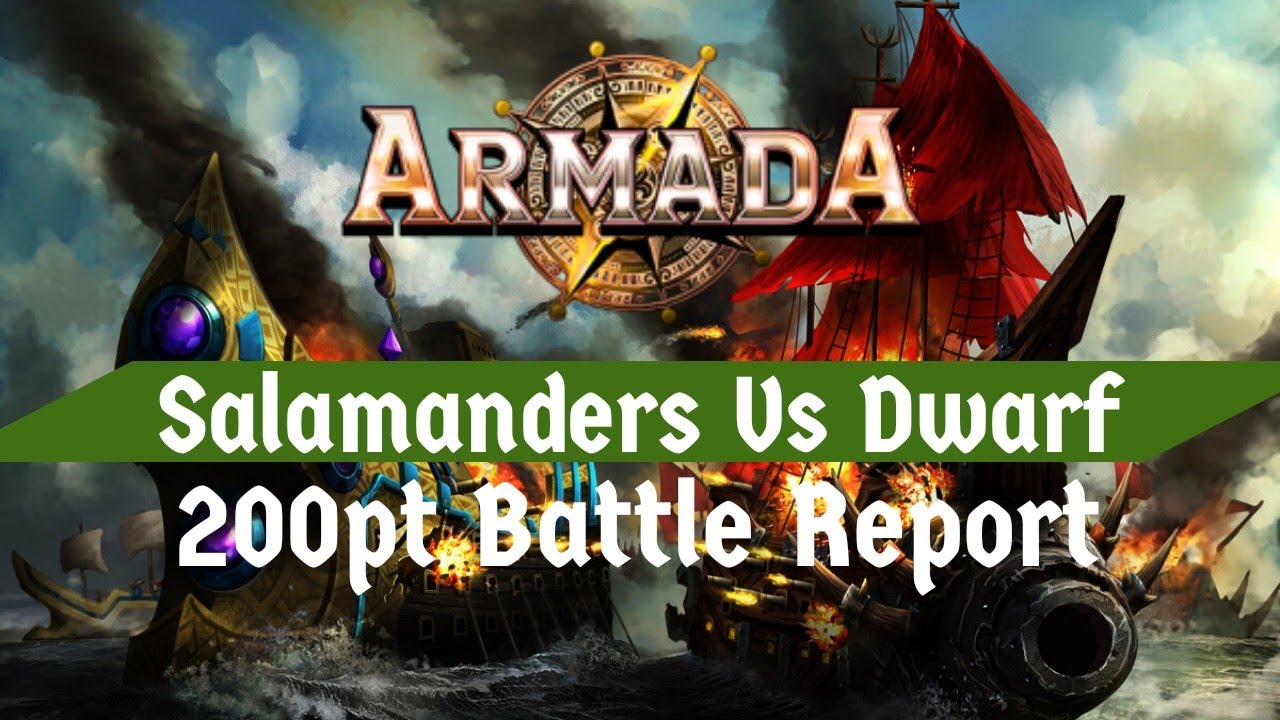 Kings of War Armada Battle Report - Salamanders Vs Dwarf 200pt Maritime Patrol. Mantic Games