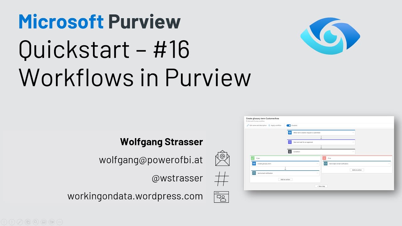 Microsoft Purview Quickstart #16 - Workflows