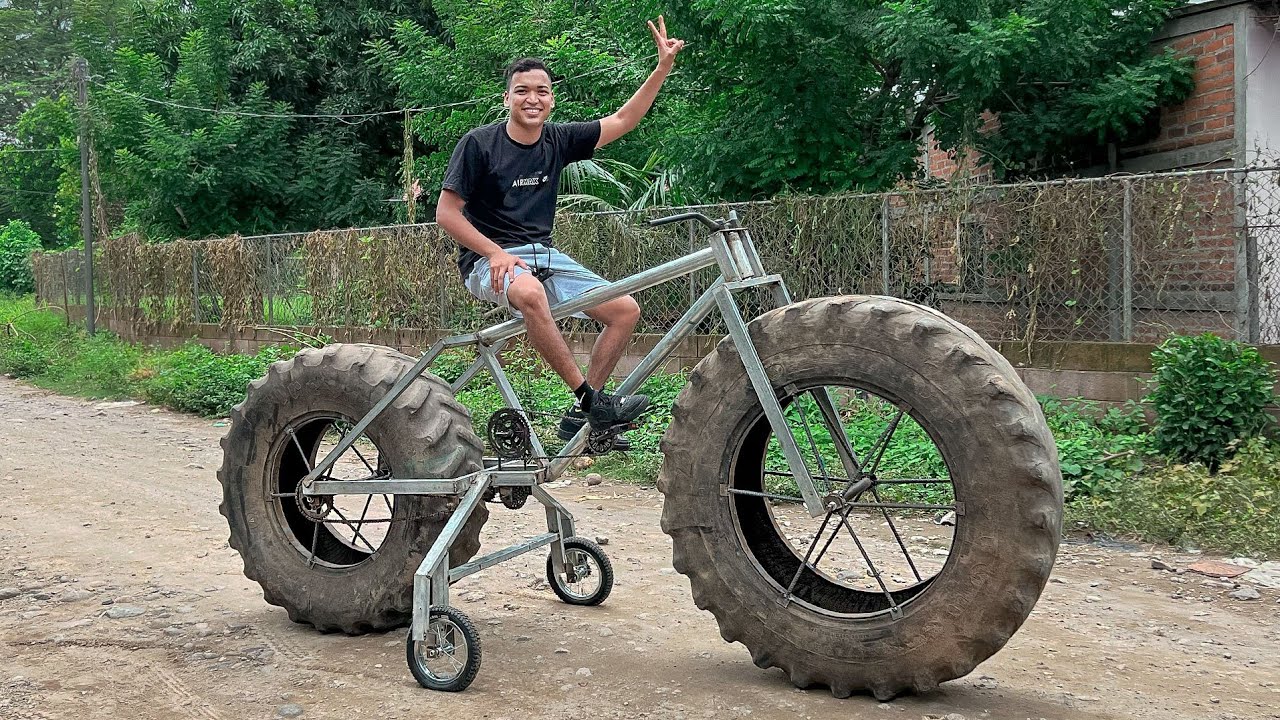HACI HICIMOS LA BICICLETA DE LLANTAS DE TRACTOR