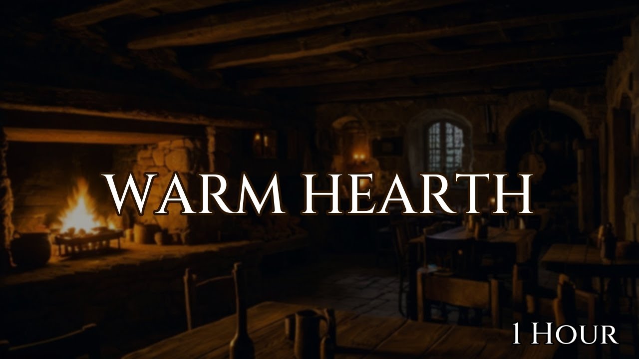 Empty Tavern After Closing Time 🍺 | Medieval Night Atmosphere & Fire Ambience (1 Hour)