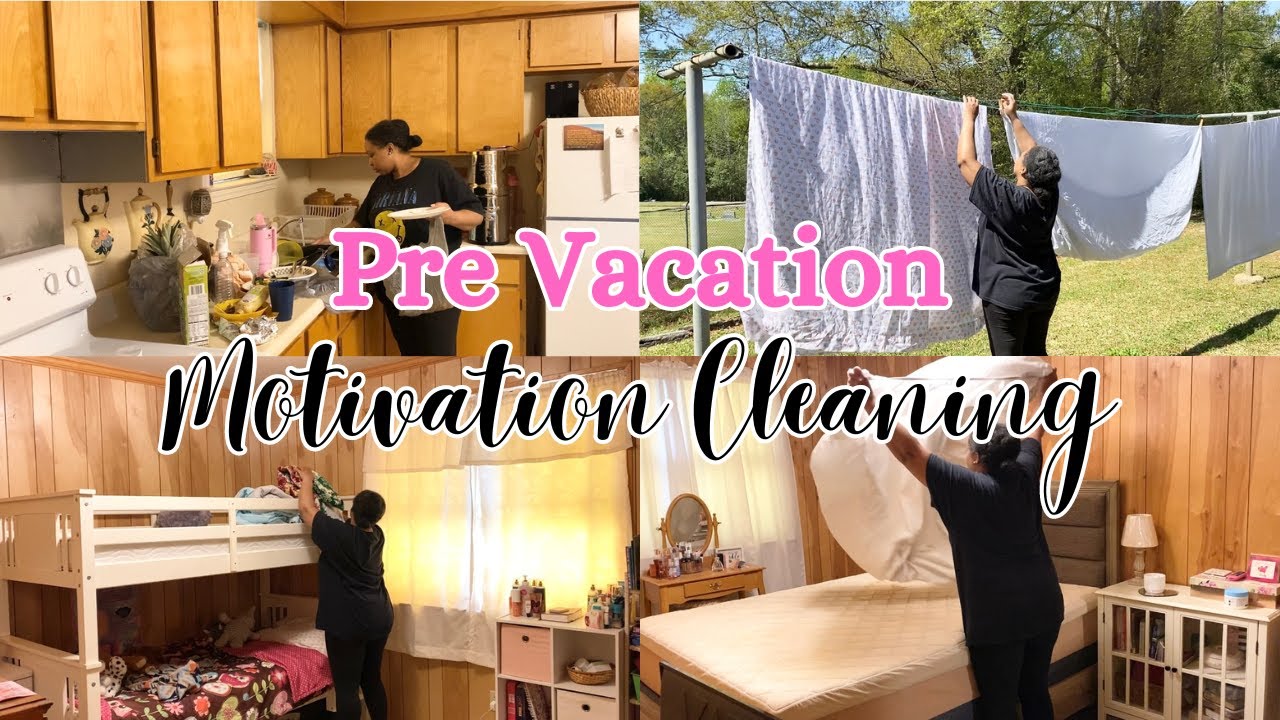 CLEANING BEFORE VACATION! | SMALL HOME CLEANING MOTIVATION | CLEAN WITH ME | LAUNDRY MOTIVATION 2024