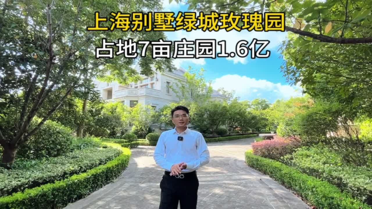 上海别墅，绿城玫瑰园独栋别墅，7亩土地1.6亿