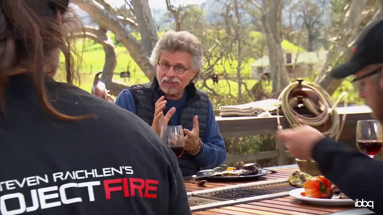 Celebrity Chef Steven Raichlen grills Lamb Steaks on the Angara grilling table.