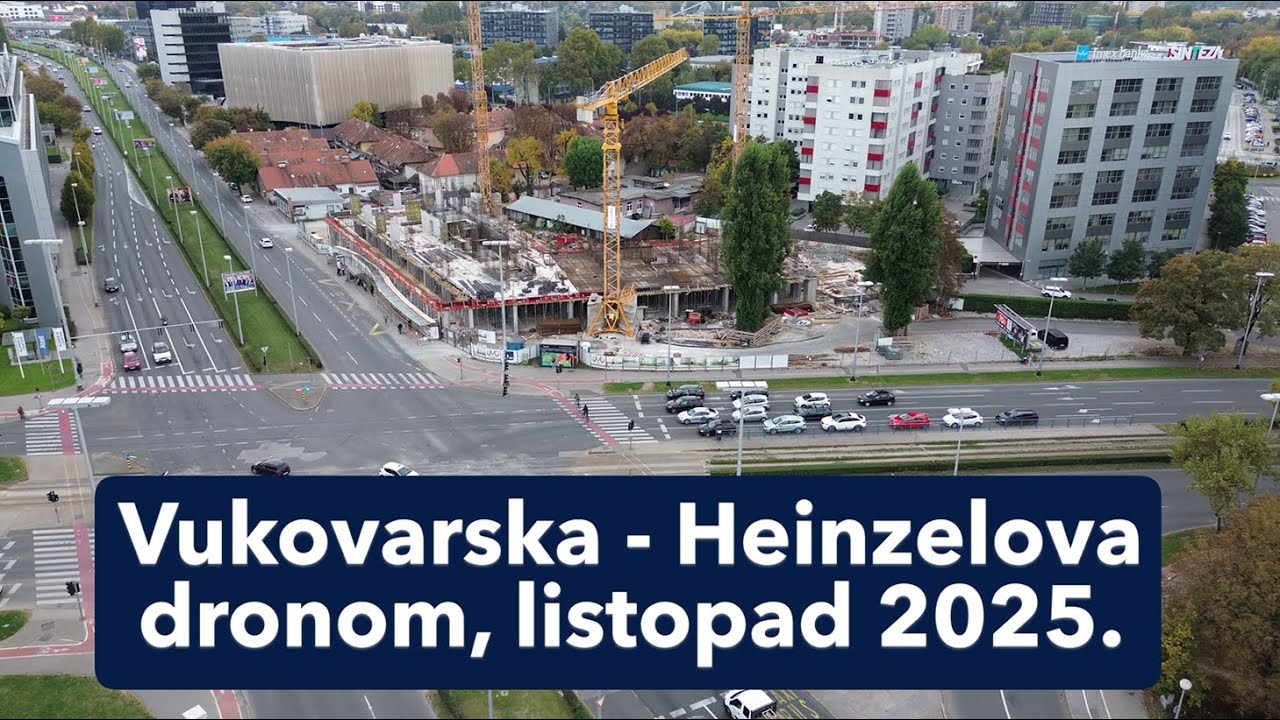 VMD Darwinova, VMD Tower, Vukovarska-Heinzelova dronom, Zagreb, listopad 2025.