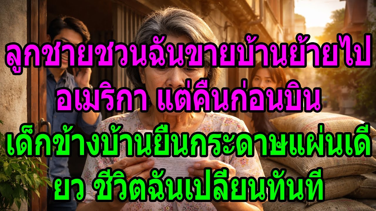 ลูกชายชวนย้ายไปอเมริกา แต่กระดาษจากเด็กข้างบ้านเปลี่ยนชีวิตฉัน
