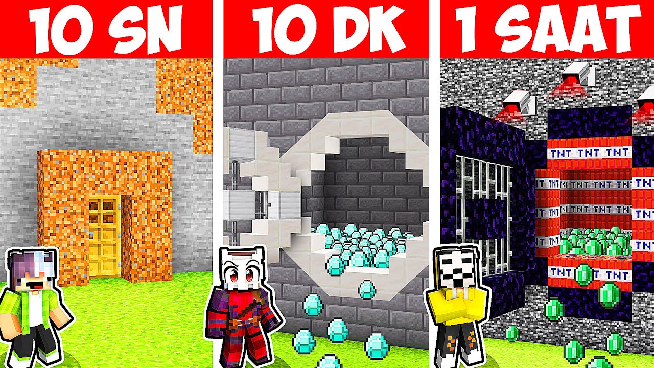 10 Saniyede Yapılan HIRSIZ GEÇİRMEZ EV vs 1 Saatte Yapılan 💸 | Minecraft