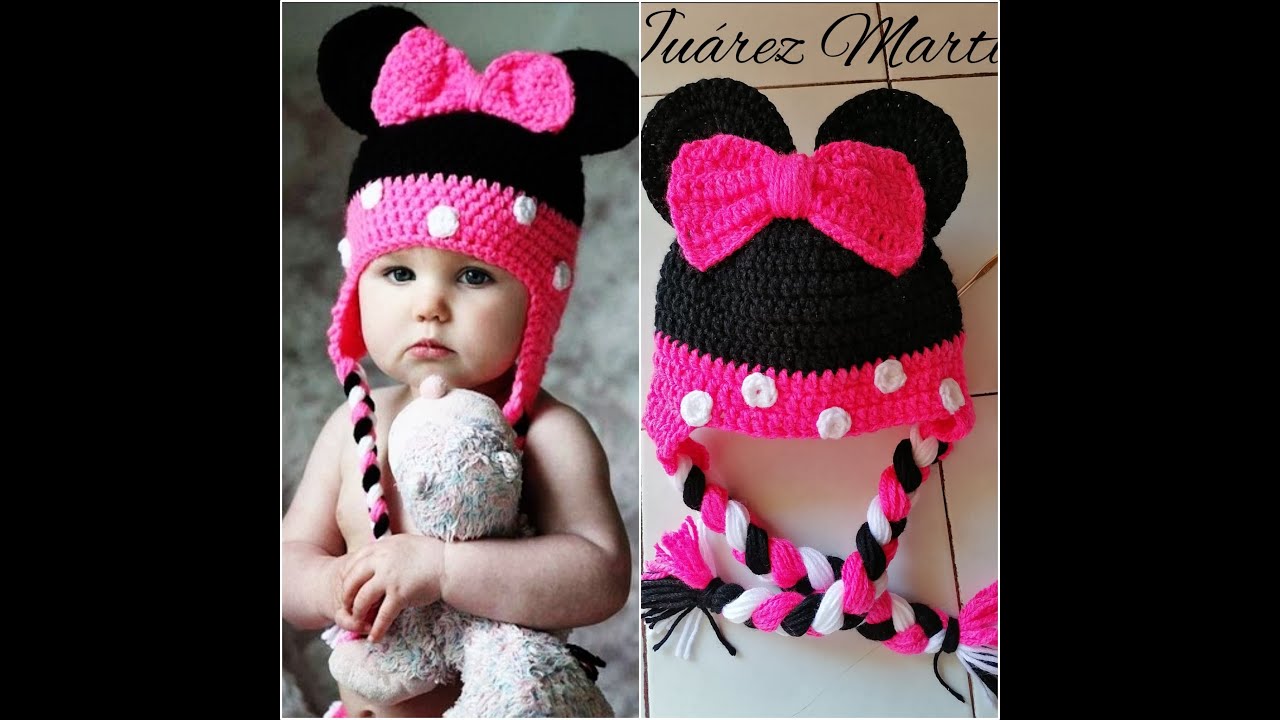 🥰😍Шапка Минни Маус🥰😍 Вяжем крючком пошагово 1 год - 1 1/1 года🥰😍