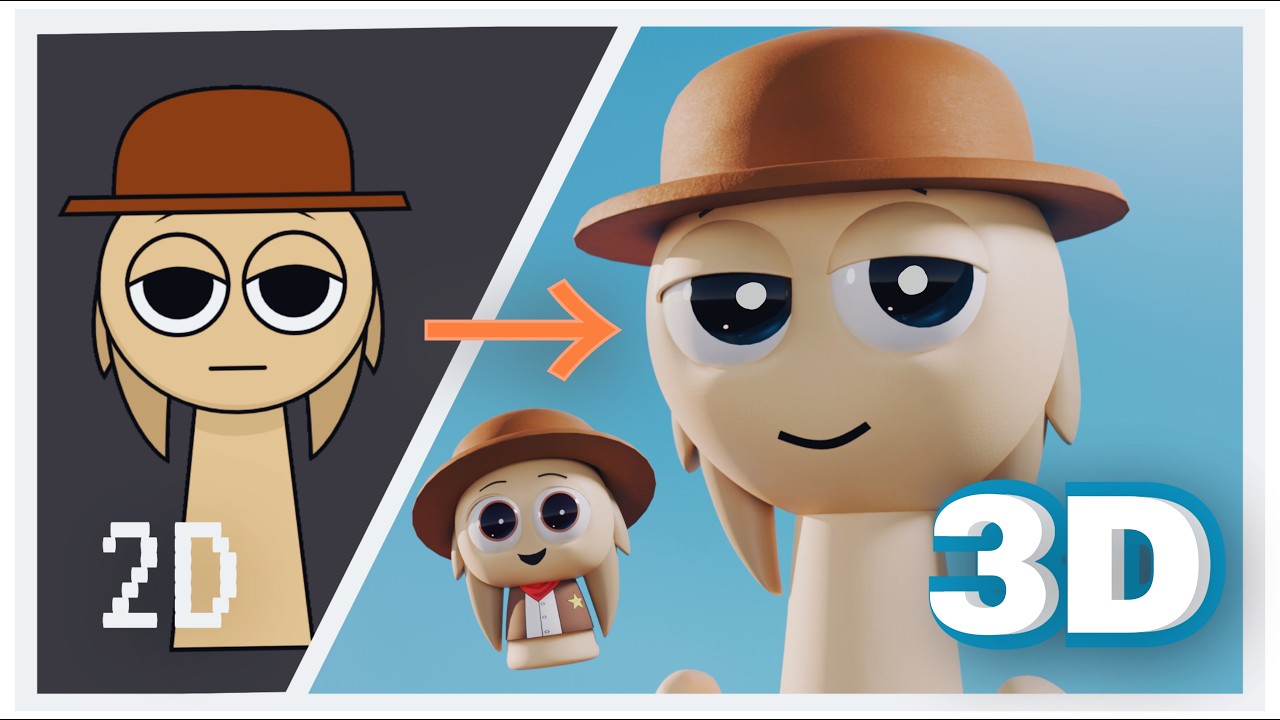 Sprunki Tunner: 2D EVOLUTION to Realistic 3D in Blender!