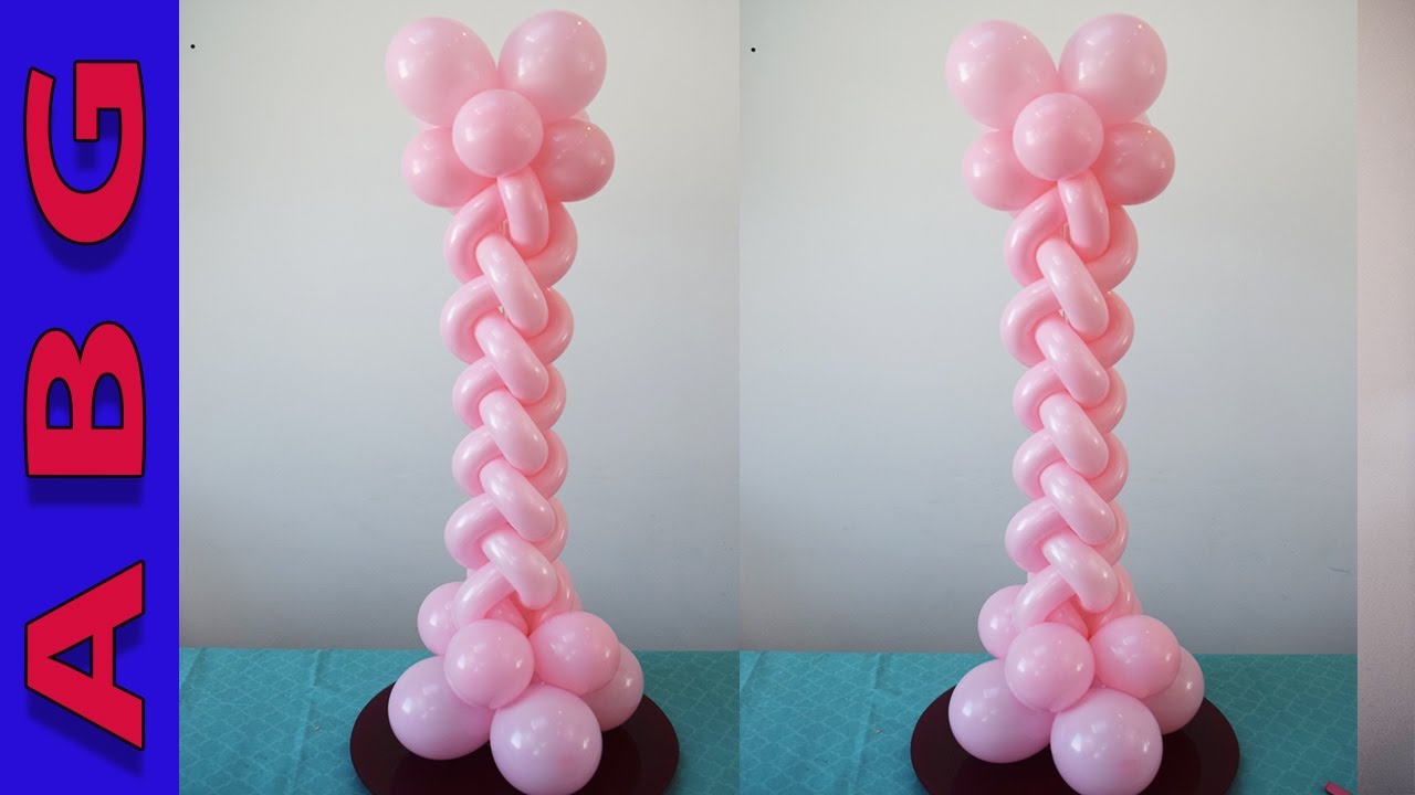 Balloon Column tutorial twisted braid decoration idea  / Balloon Centerpiece how to