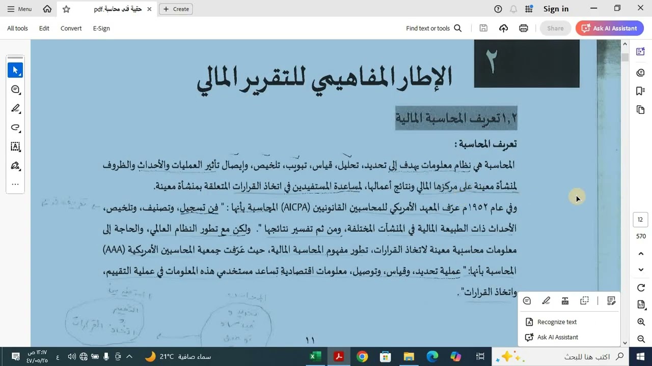 1- الاطار المفاهيمي للمحاسبة المالية
