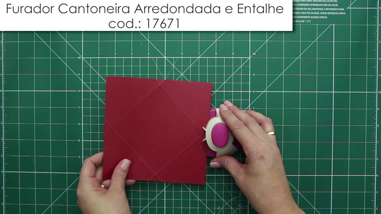 Furador Cantoneira Arredondada e Entalhe Envelope e  Base para Vinco 180x140mm - Toke e Crie